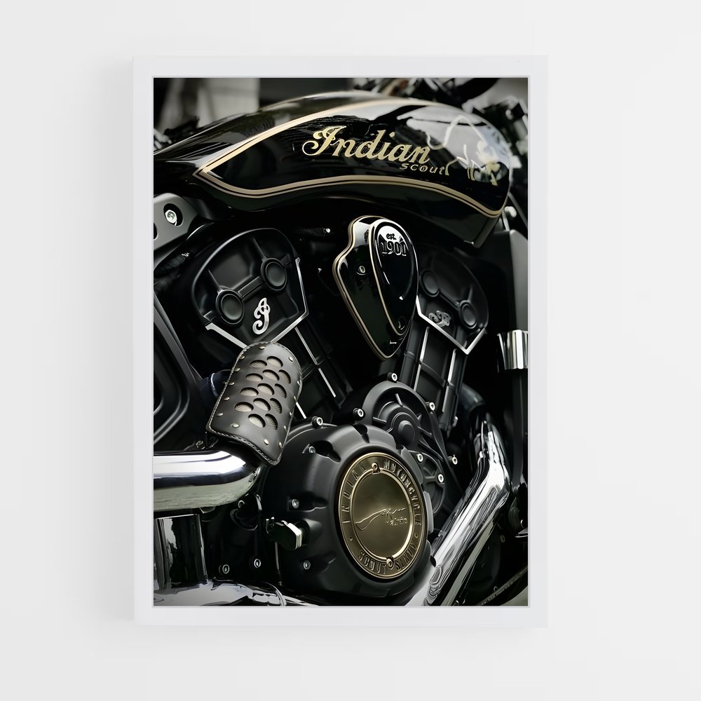 Poster Moteur d'Or – affiche Indian Motorcycle (vue 3)